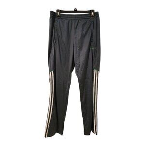 ClimaLite Adidas Mens Sz Med Athletic Pants Dark Green/White Stripe Green Logo